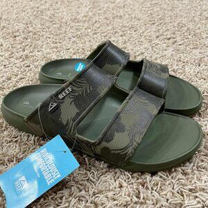 Reef Men’s Oasis Double Up Slide Sandals Shoes Sage Floral, Size 12 (New)